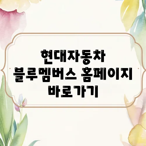 현대자동차 블루멤버스 홈페이지 바로가기