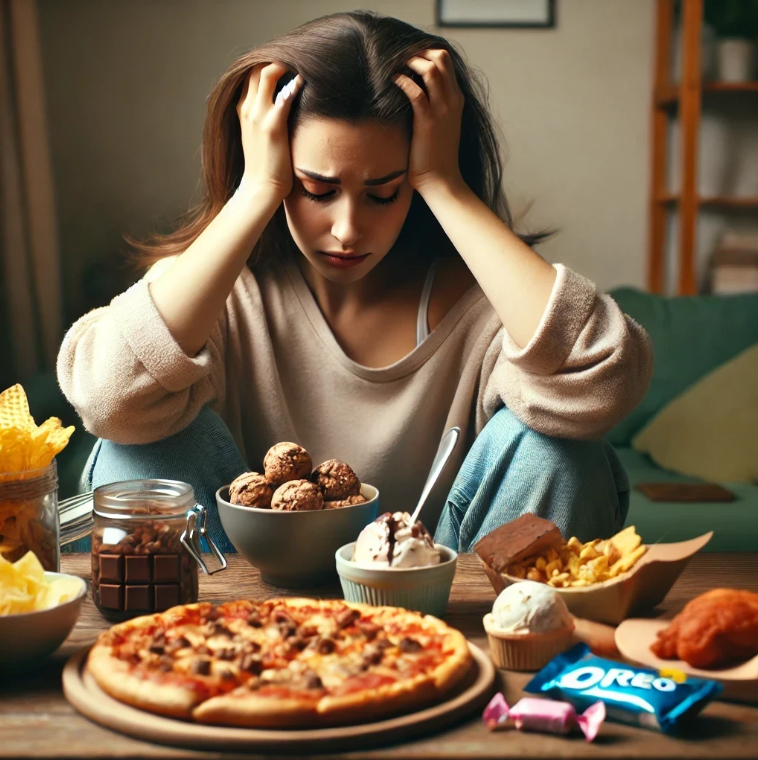 스트레스를 폭식으로 푸는 여성