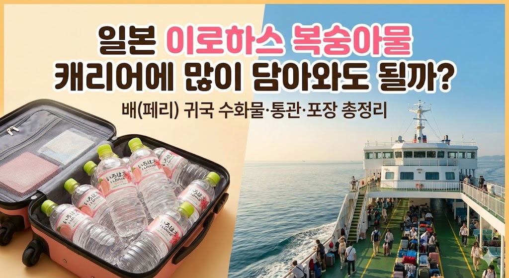 일본 이로하스 복숭아물 캐리어에 많이 담아와도 될까? 배(페리) 귀국 수화물&middot;통관&middot;포장 총정리