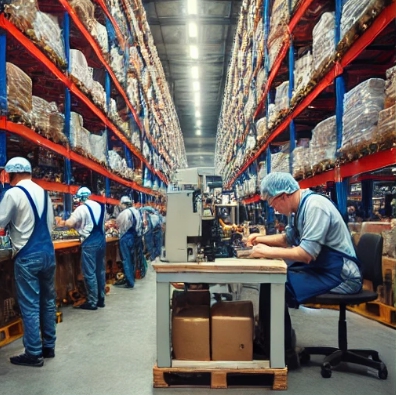 제조업회사에서 일하는 사람들의 모습