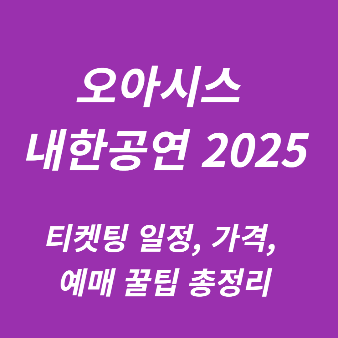 오아시스 내한공연 2025