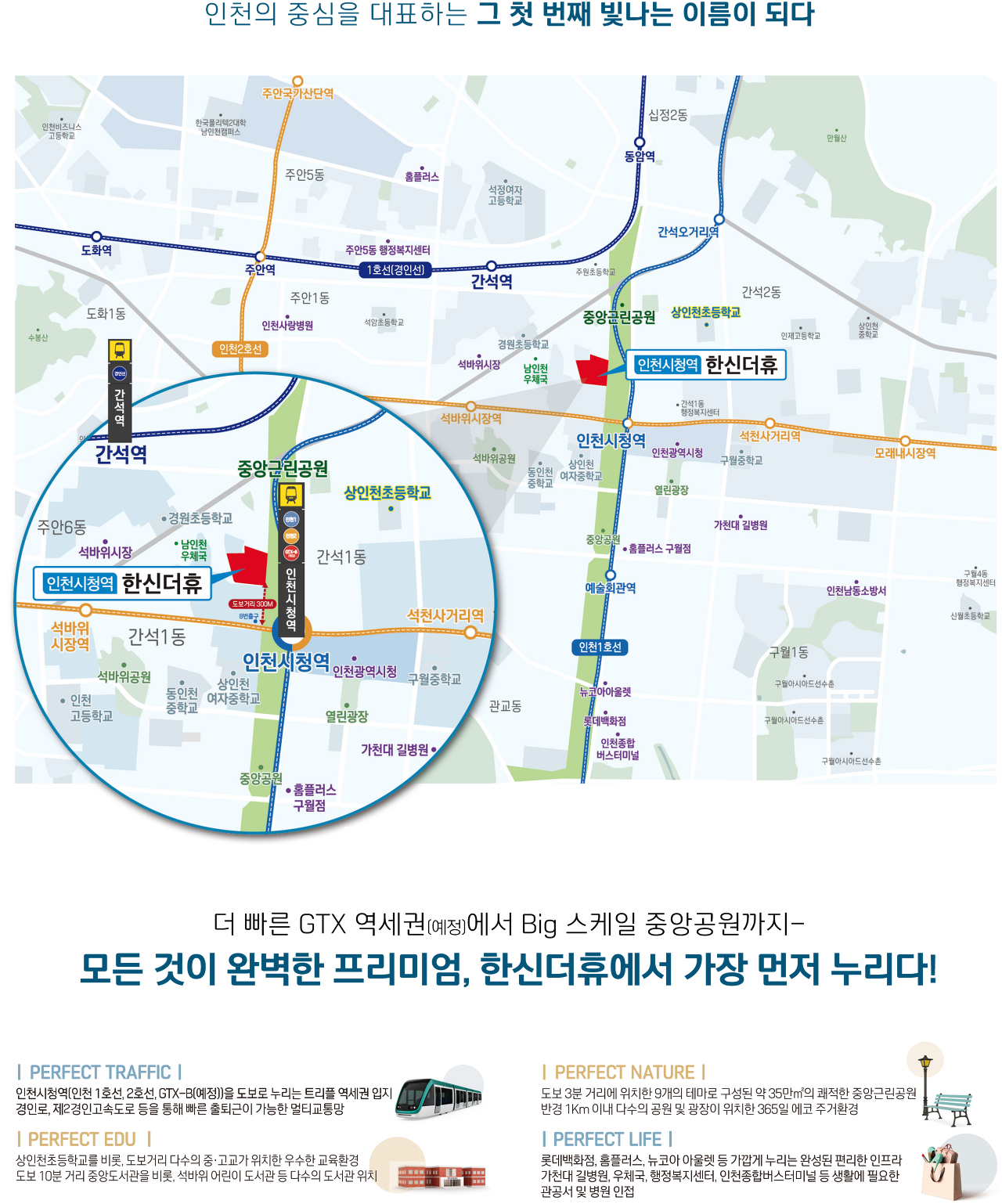 인천시청역 한신 더휴 - 입지 환경