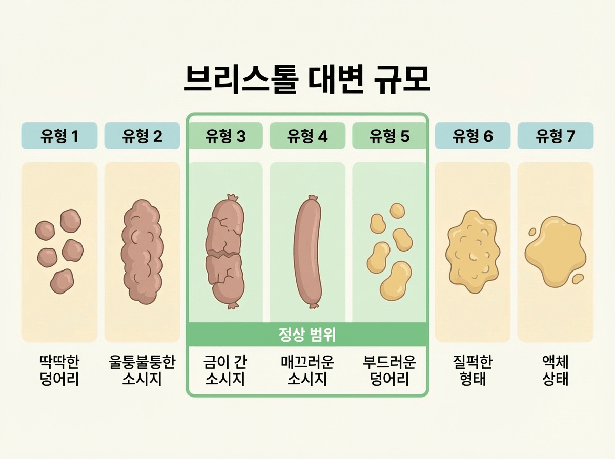 브리스톨 대변 척도 7단계 인포그래픽