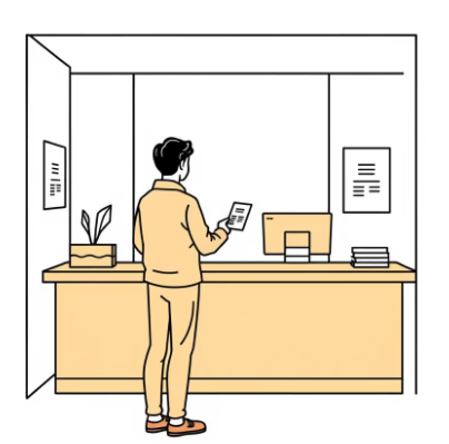 방문신청하는 사람