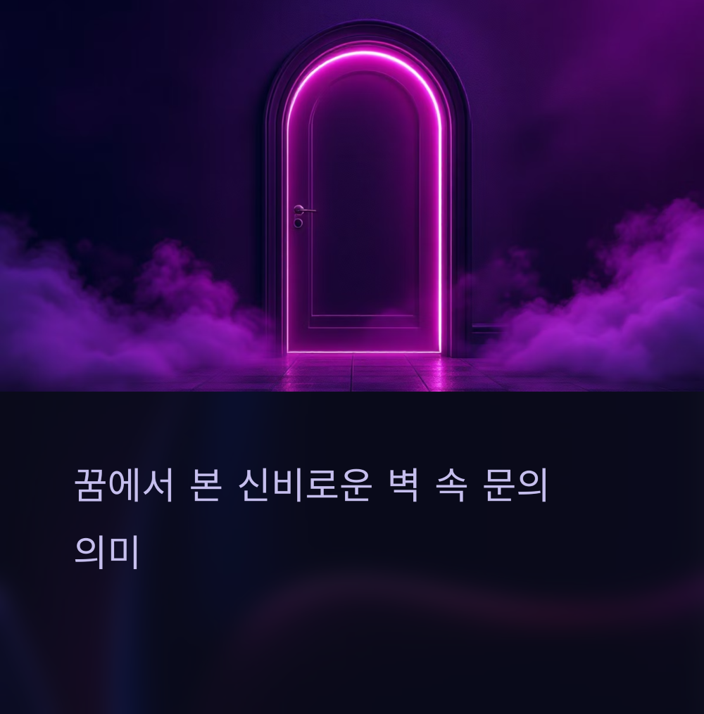 벽 속 문을 발견한 꿈속 모습