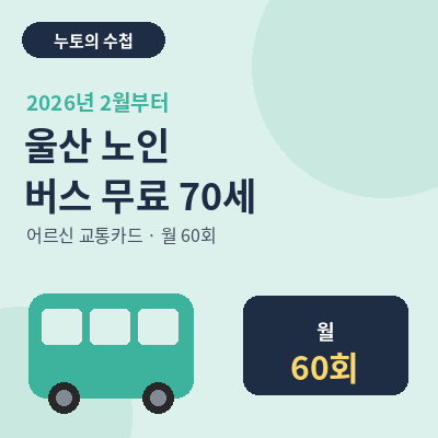 울산 노인 버스 무료 70세 썸네일