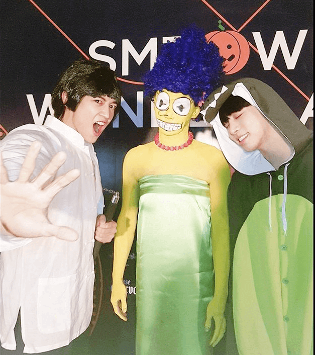 2017 SM 할로윈 파티에 참석한 샤이니의 민호, 태민, 키