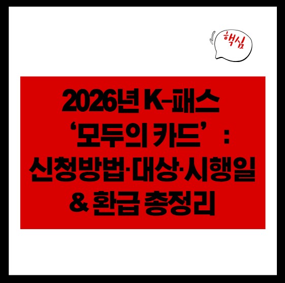 2026년 K‑패스 ‘모두의 카드’: 신청방법·대상·시행일 & 환급 총정리