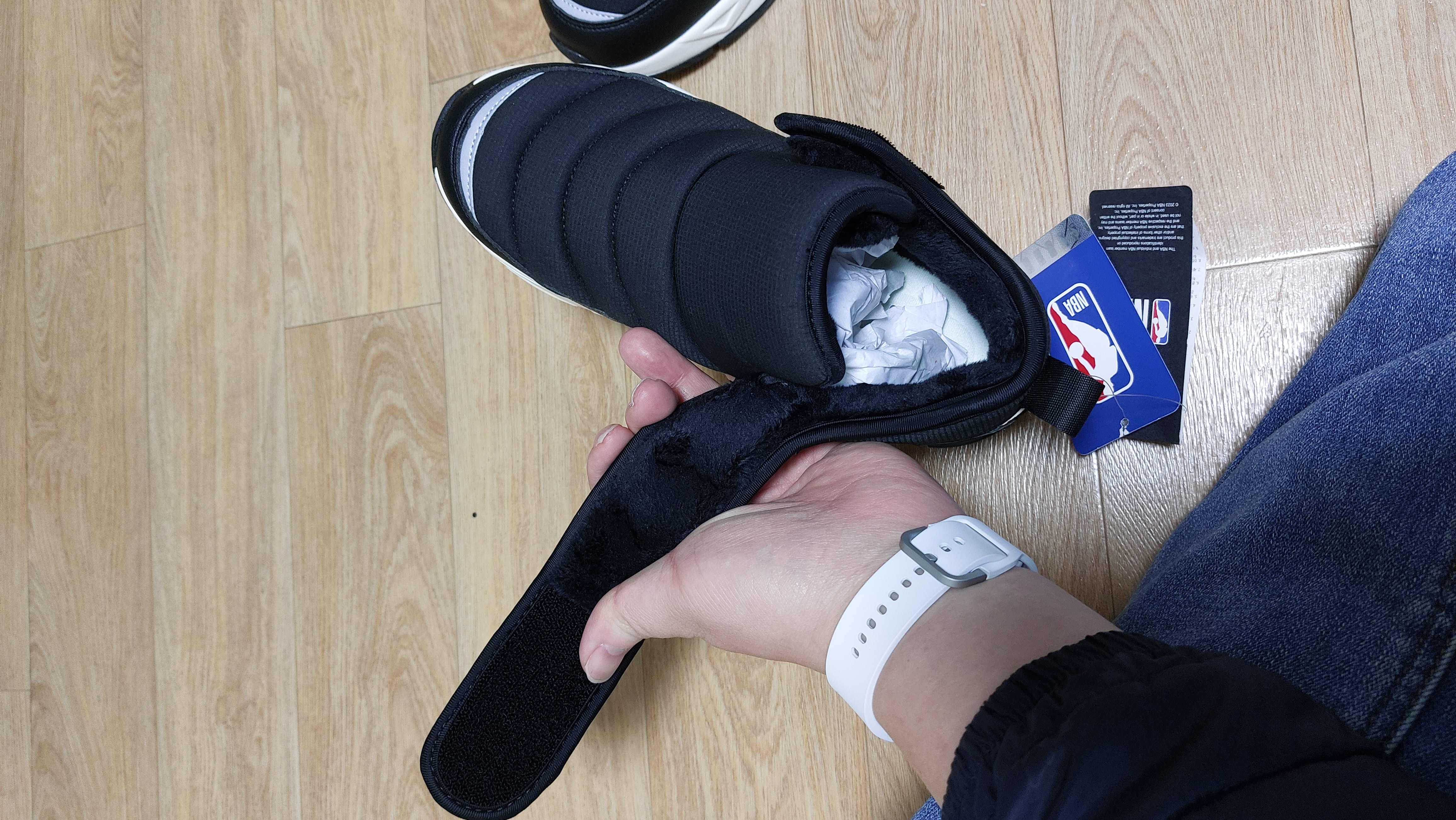 NBA키즈 방환화 로우 K235AS401P 밴드 사진