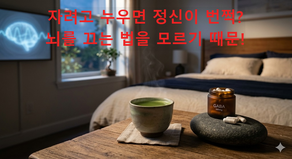 스트레스 완화와 숙면을 돕는 테아닌과 가바 영양제 이미지