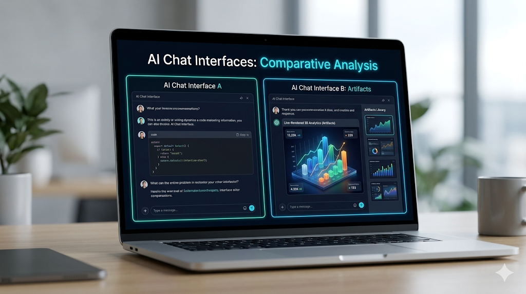클로드 3.5 소네트의 세련된 인터페이스와 아티팩트 기능 시각화