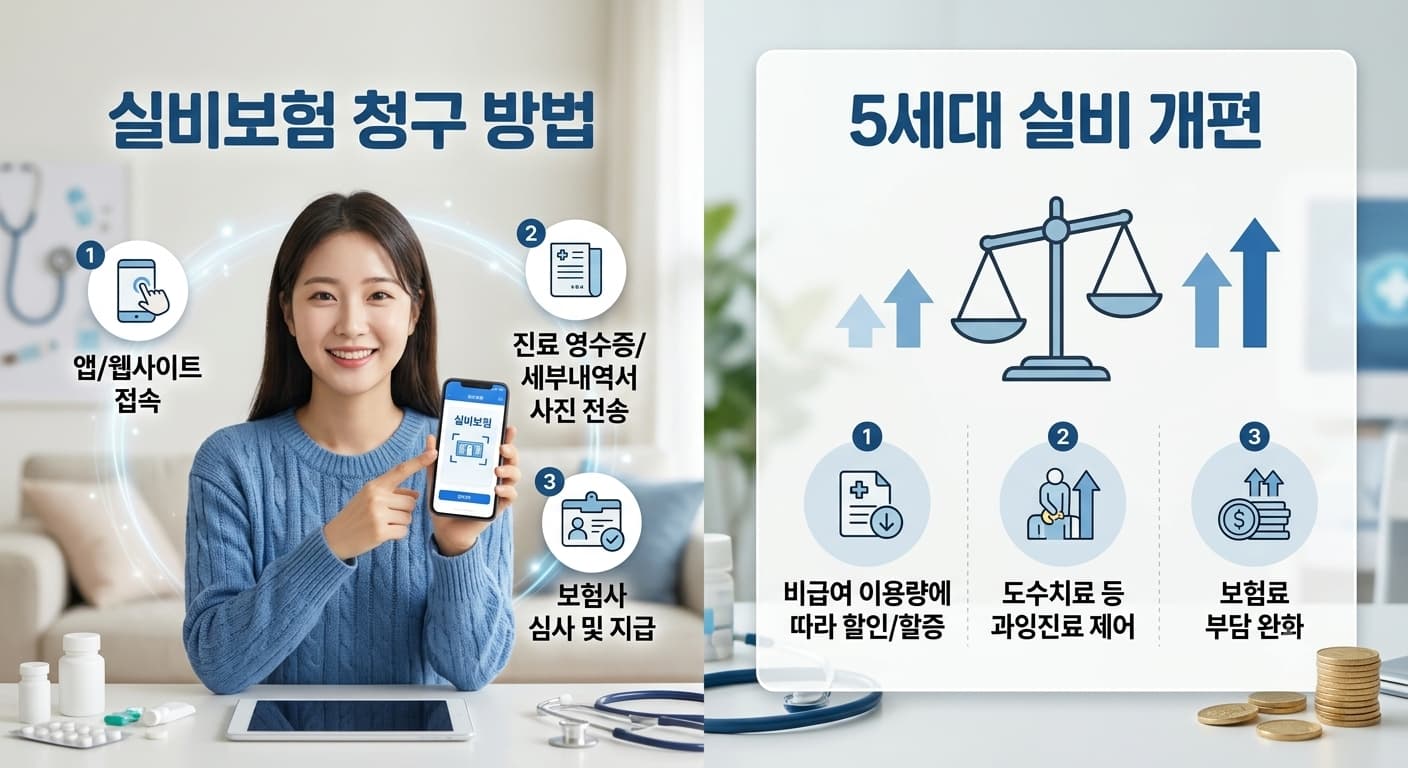 실비보험 청구와 5세대 실비보험 내용 이미지 사진