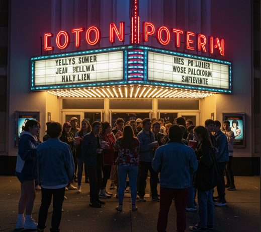 영화관과 사람들 이미지