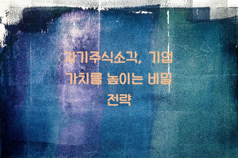 자기주식소각