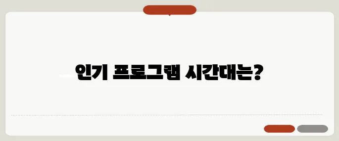 sbs 라디오 편성표 인기 프로그램 시간대 정리