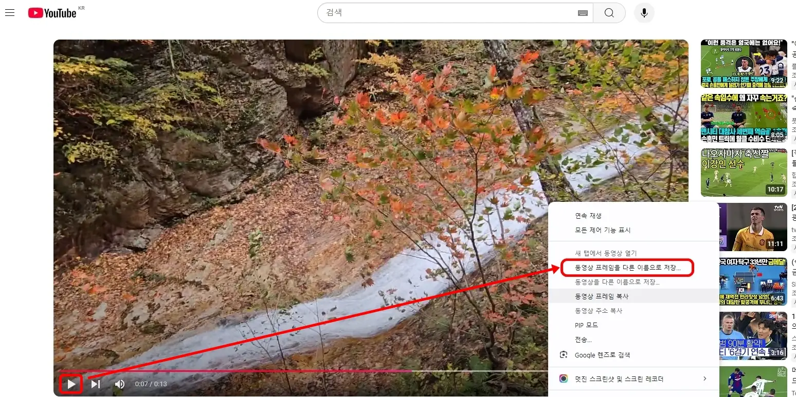 동영상 프레임을 다른 이름으로 저장