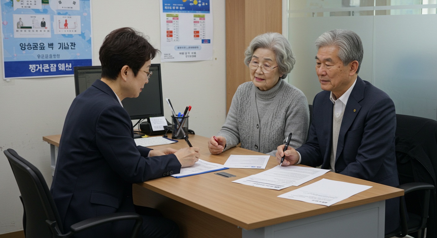 노인 복지 상담 받는 모습