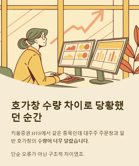 호가창 수량 차이로 당황했던 순간