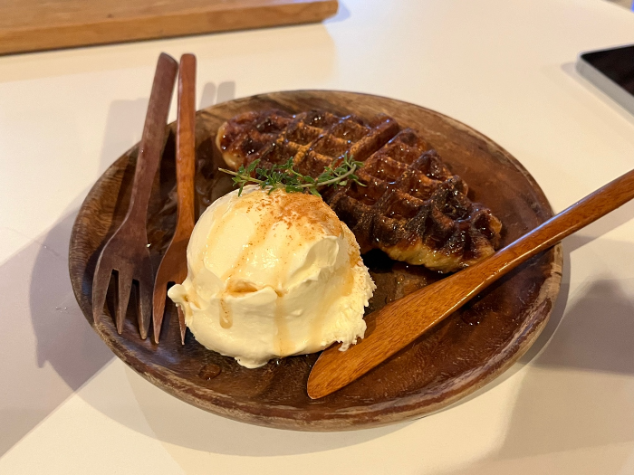 바닐라 아이스크림 &amp; 크로플