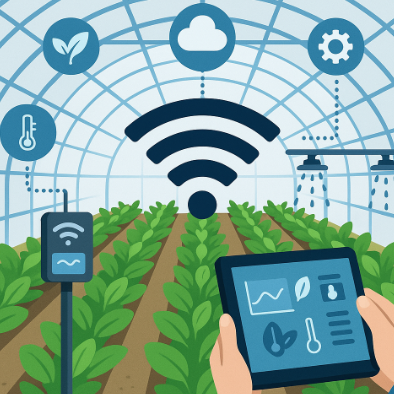 무선 통신으로 자동 제어되는 스마트팜 온실 내부 모습