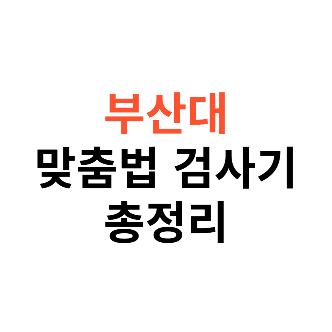 부산대 맞춤법 검사기