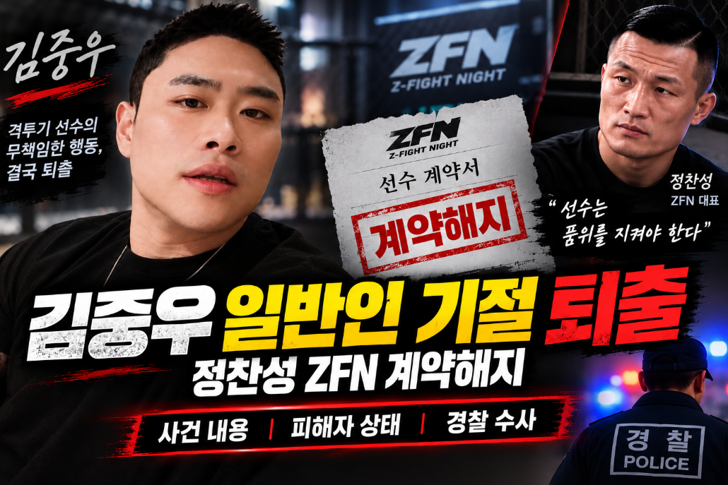 김중우 일반인 기절 퇴출｜정찬성 ZFN 계약해지&middot;사건 내용&middot;프로필&middot;나이
