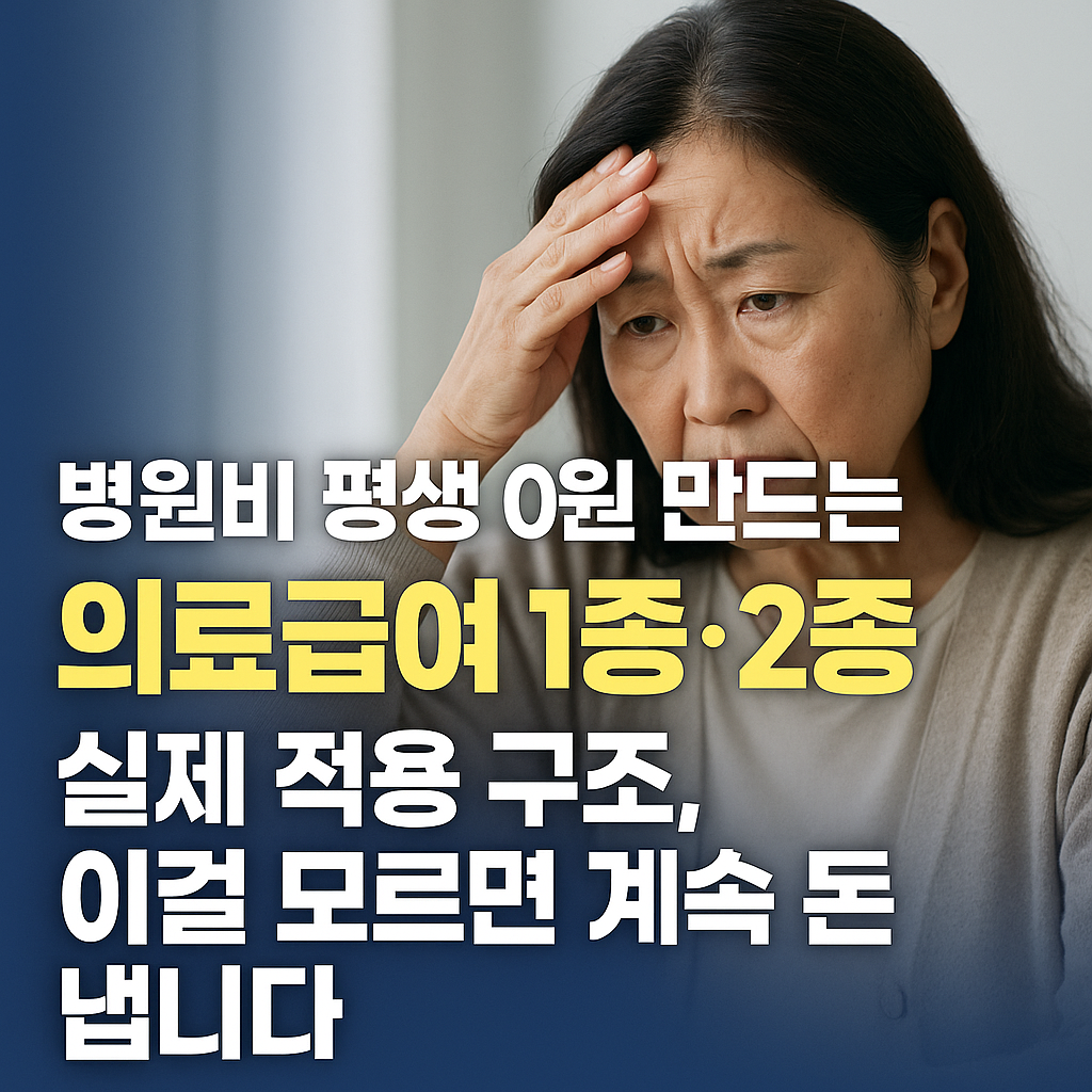 병원비 평생 0원 만드는 ‘의료급여 1종·2종’ 실제 적용 구조, 이걸 모르면 계속 돈 냅니다