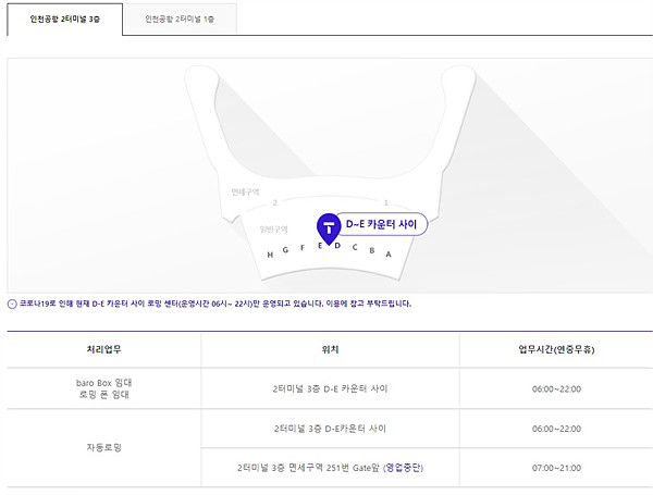 인천공항 SKT 로밍센터 위치