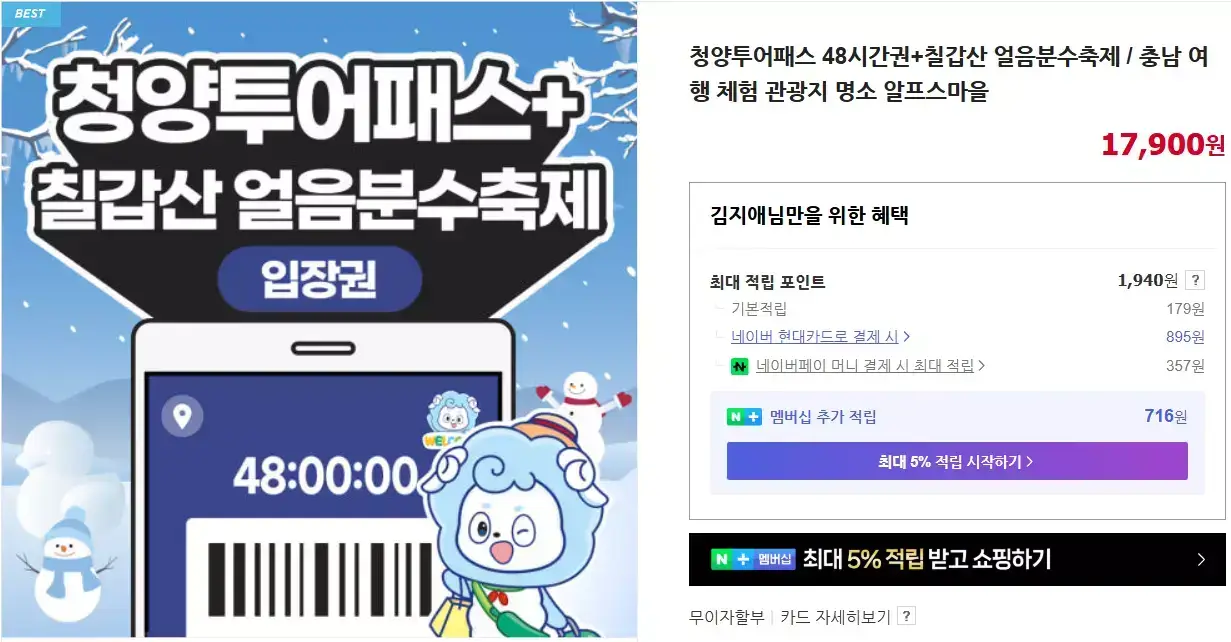 알프스마을 칠갑산 얼음분수축제
