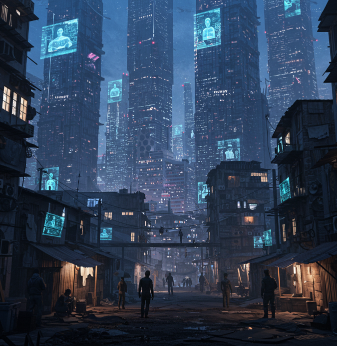 AI로 인한 새로운 신분사회에 대한 우려-구글 제미나이 생성 이미지