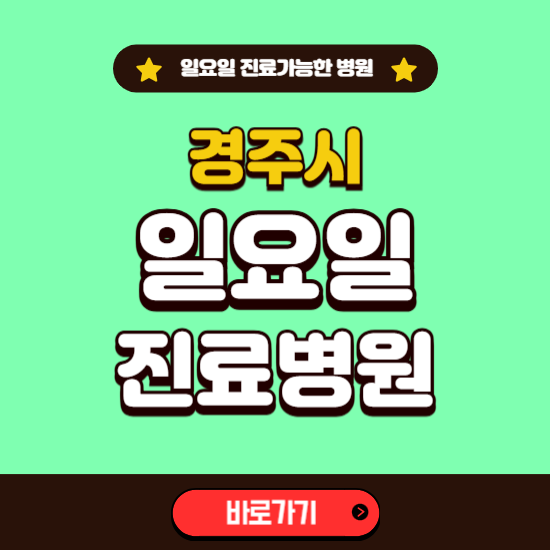 경주시 일요일 진료 가능한 병원 ❘ 주말 문여는 곳 총정리 (소아과, 내과, 안과, 치과, 피부과, 정형외과, 산부인과)