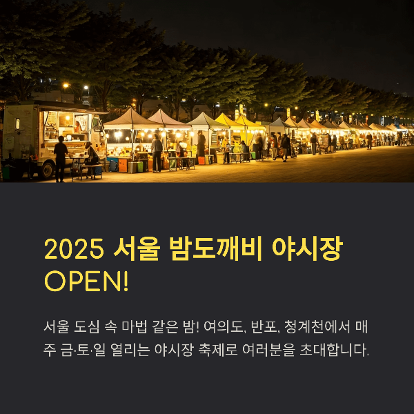 2025 서울 밤도깨비 야시장 – 한여름밤, 서울에서 마법이 펼쳐진다
