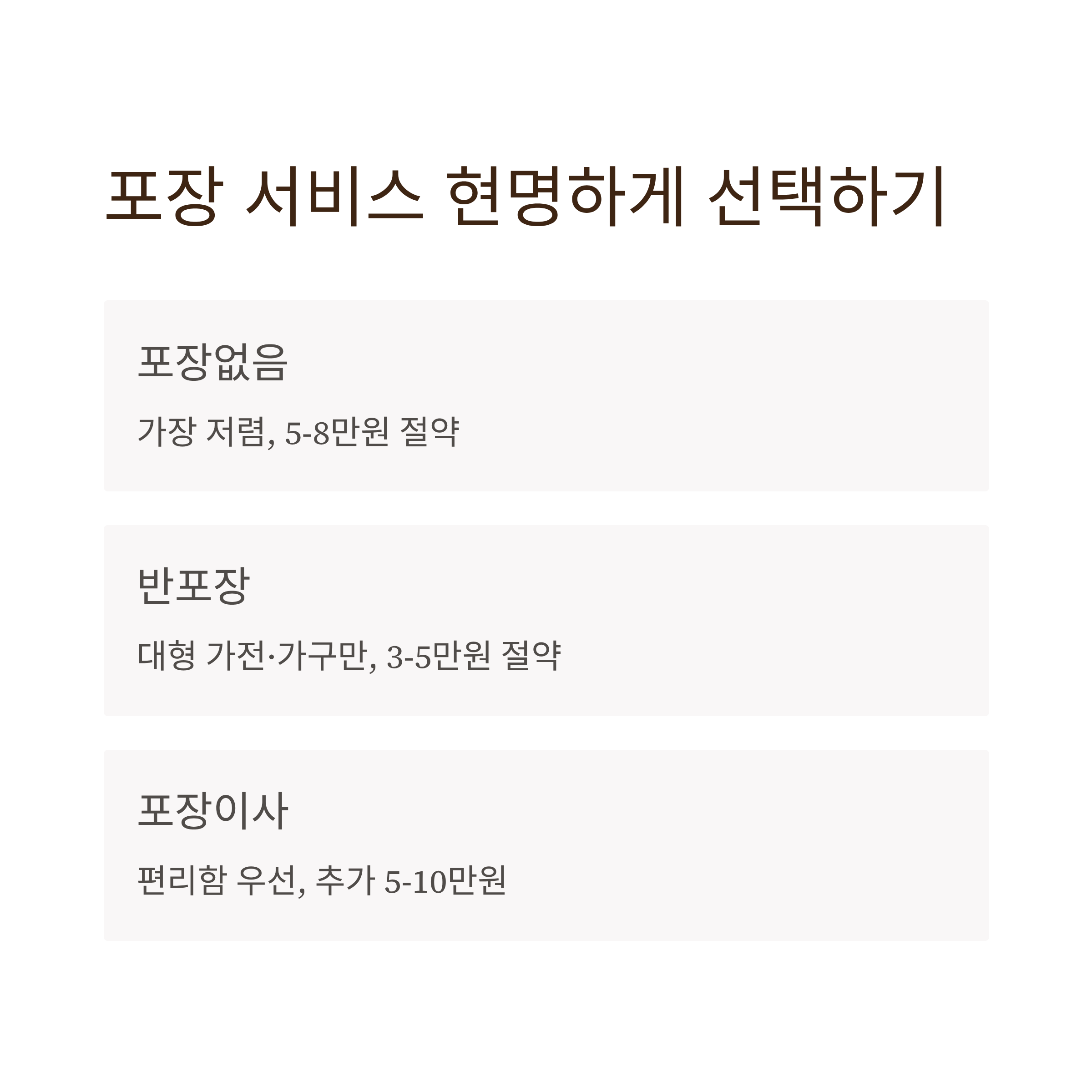 원룸이사 포장이사 현명하게 선택하기