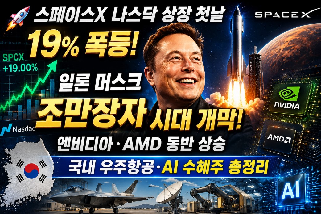 스페이스X 나스닥 상장 첫날 19% 폭등!