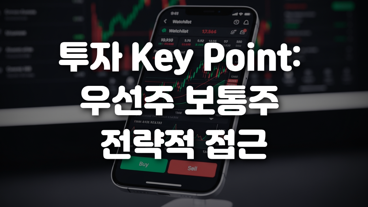 투자 Key Point 우선주 보통주 전략적 접근