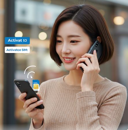 알뜰폰 등록해서 사용중인 여성