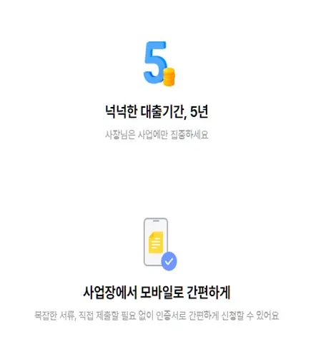 대출기간 및 서류제출 간편