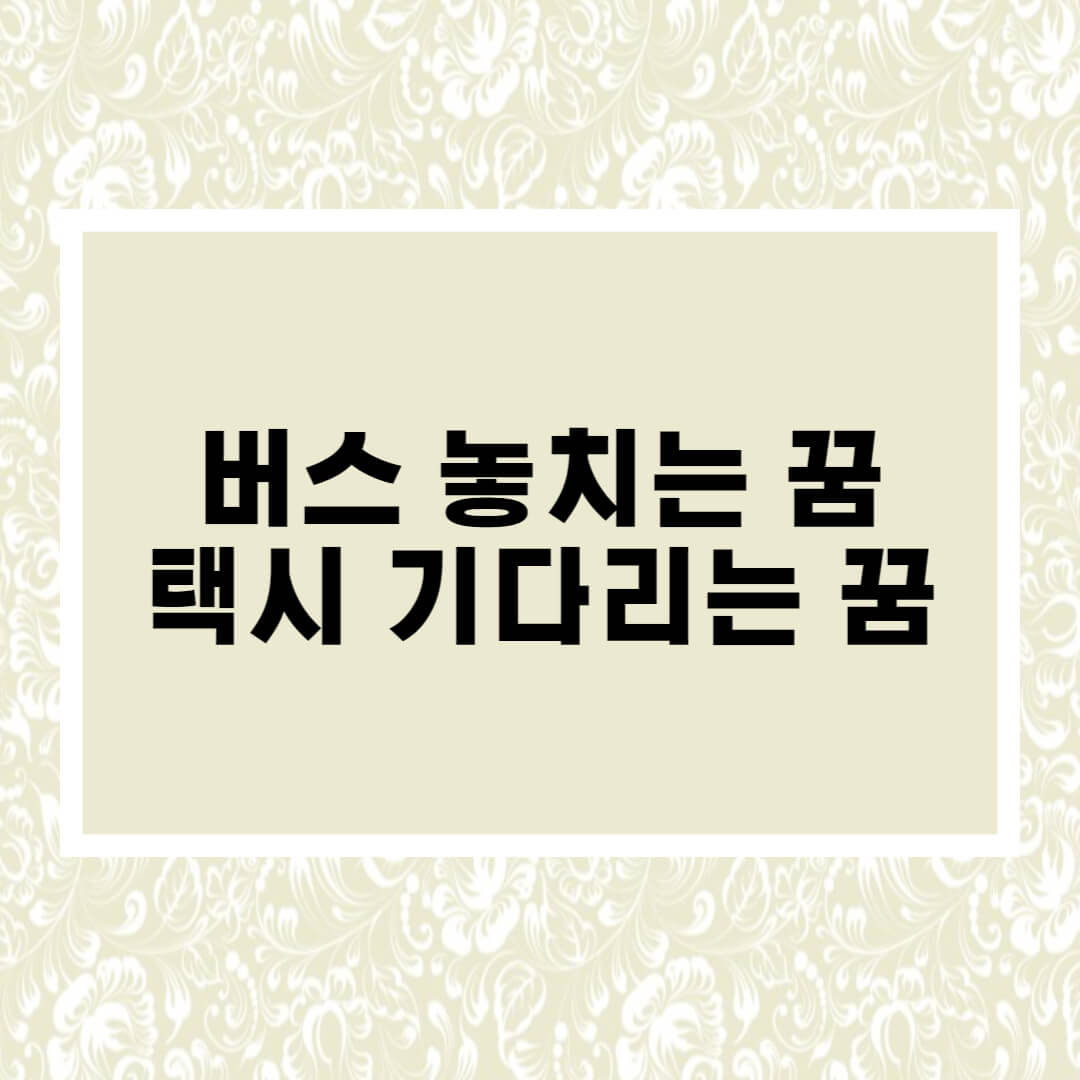 버스 놓치는 꿈