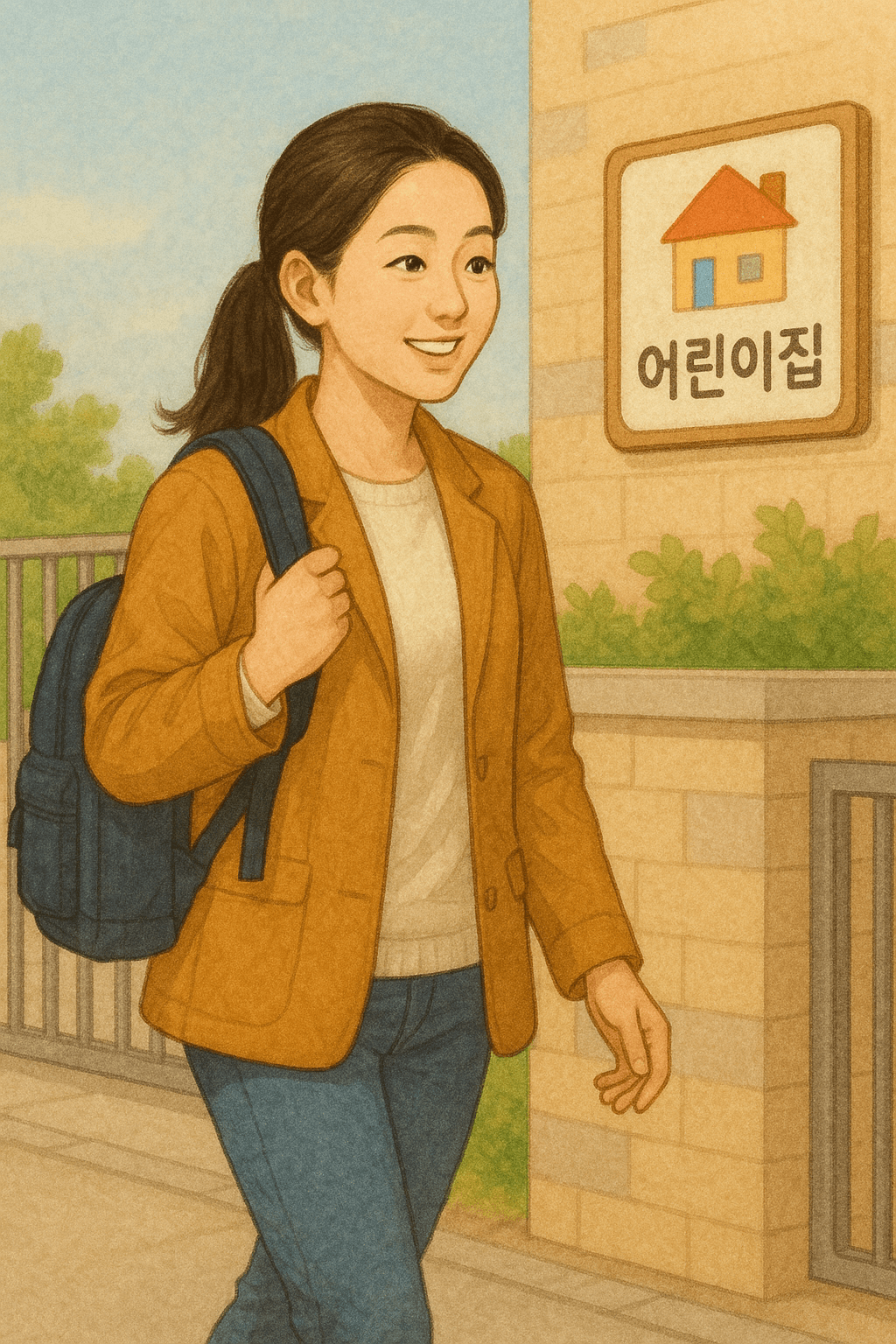 어린이집으로 출근하는 실습교사