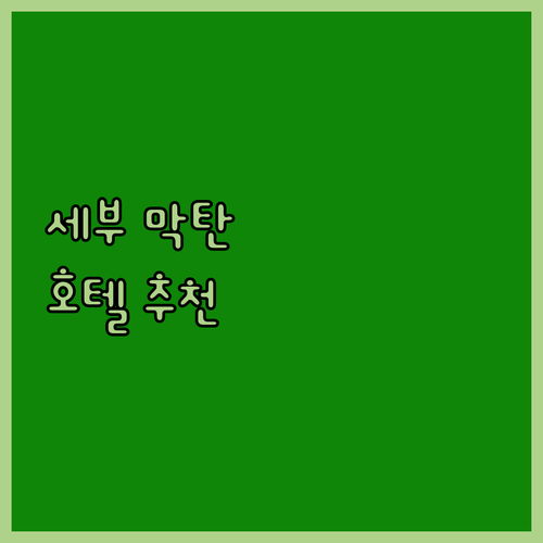세부 막탄 호텔 추천 BEST6 가격