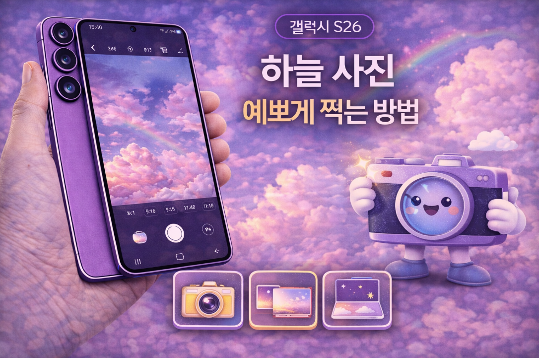 갤럭시 S26 하늘 사진 예쁘게 찍는 촬영 방법 설명 이미지