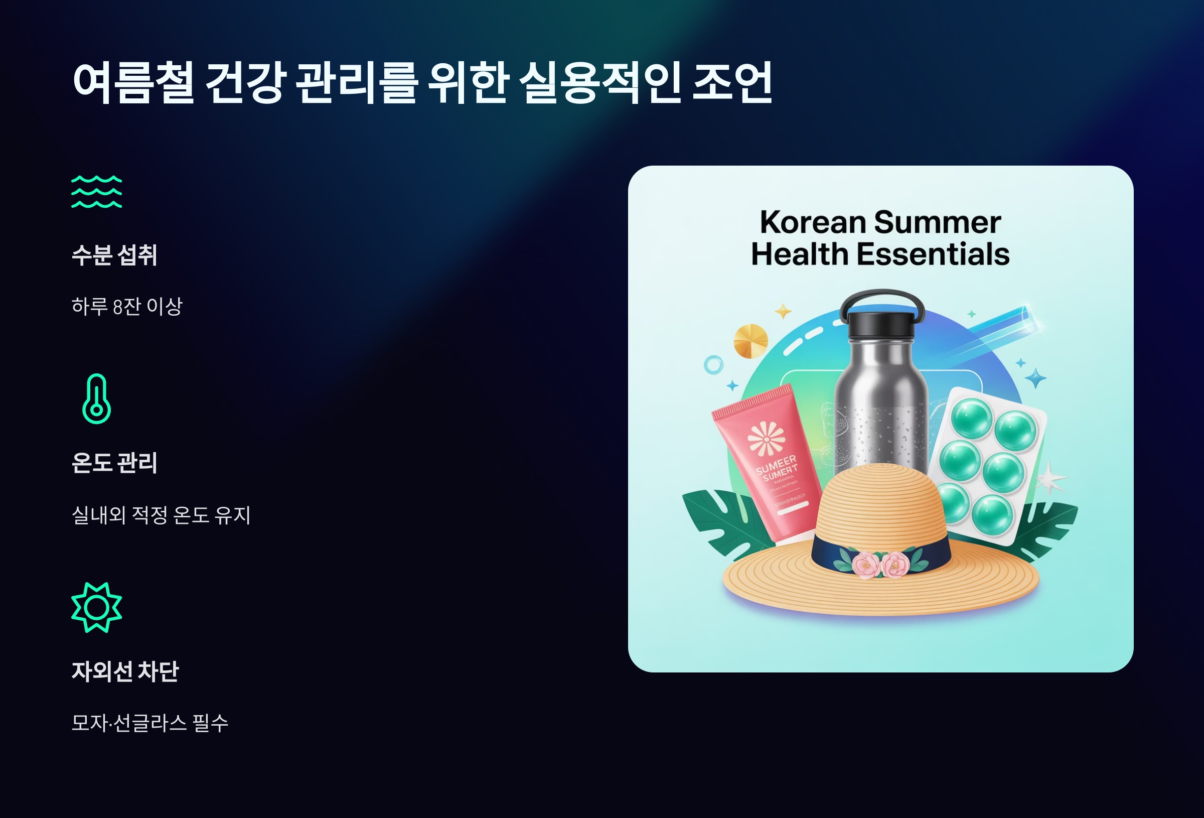 여름철 건강 관리를 위한 실용적인 조언