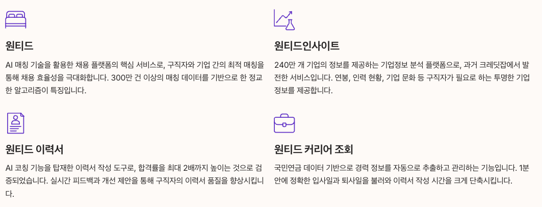 원티드랩 생태계의 핵심 개념 이해 섹션 정리 인포그래픽 이미지