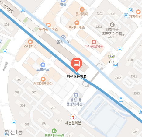 행신초등학교에서 인천공항 리무진 공항버스(7400번) 지도 위치
