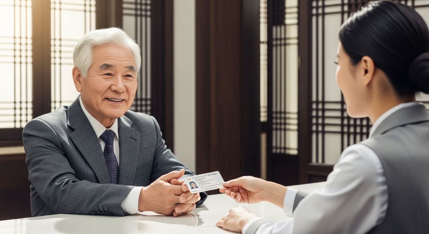 운전면허 반납 지원금을 신청하는 노인 모습