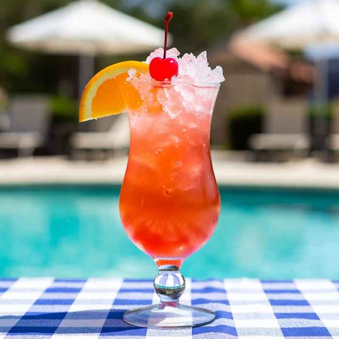 황금빛 노을 아래 선명한 붉은 색이 돋보이는 시원한 알라바마 슬래머 완성 사진