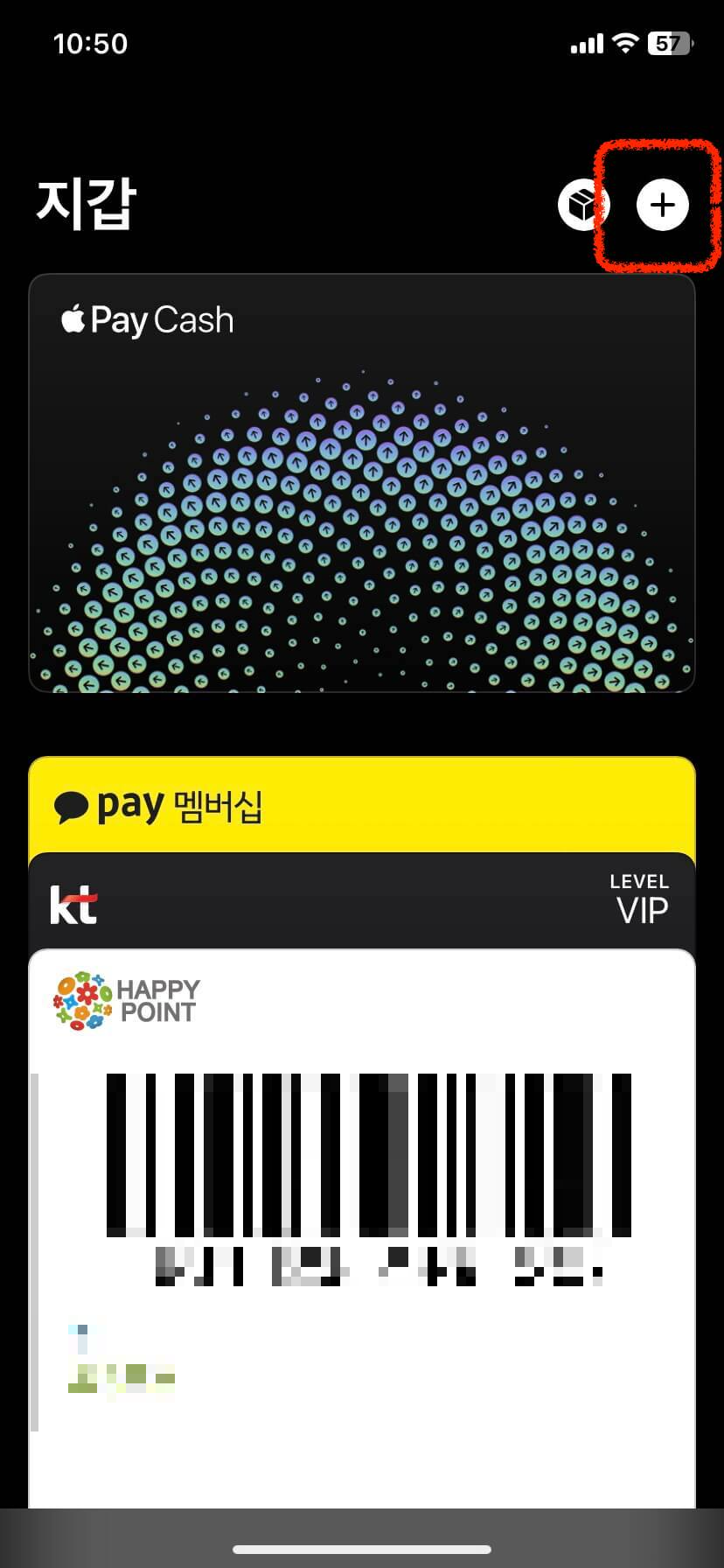 아이폰-지갑앱-첫화면-스크린샷