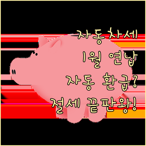 자동차세 절세 핵심 1월 연납과 자동..