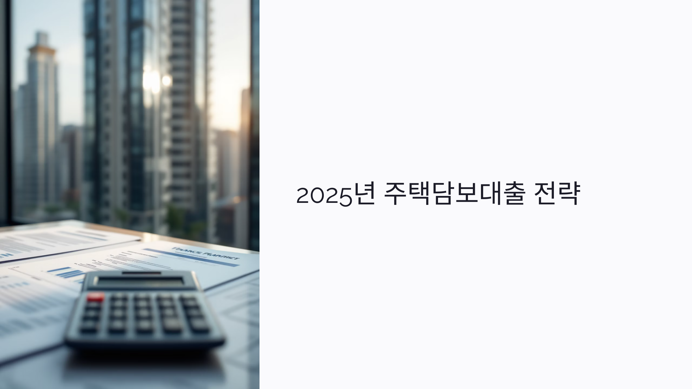 2025년 주택담보대출, 지금 받아도 될까? 금리와 대출 전략