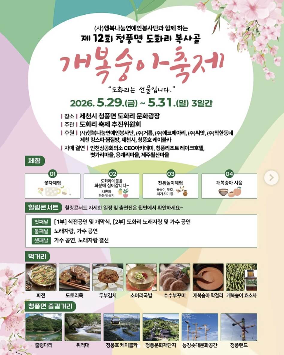 청풍면 도화리 개복숭아 축제